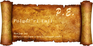 Polgári Emil névjegykártya