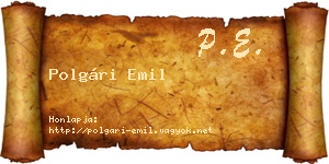 Polgári Emil névjegykártya