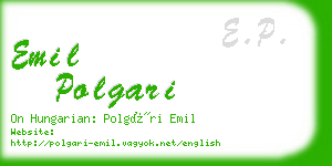 emil polgari business card